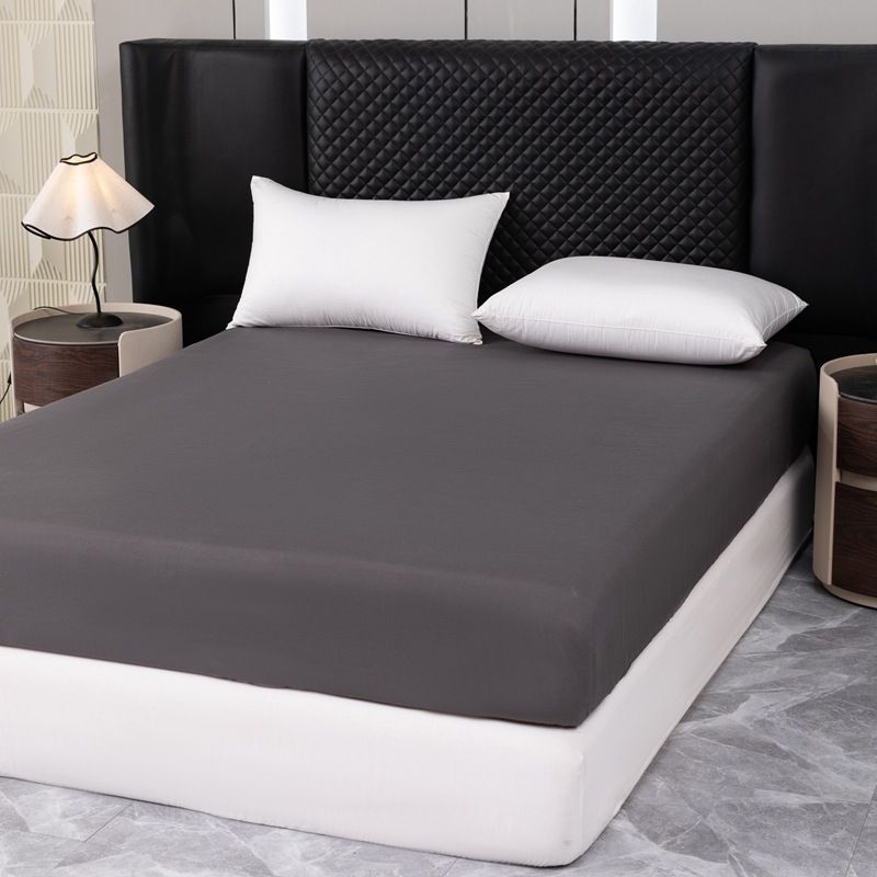 Solid Color Fitted Mattress Protector - Waterproof & Dustproof (Elastic Deep Pocket Hypoallergenic Breathable Fabric Universal Size)_voghion.com