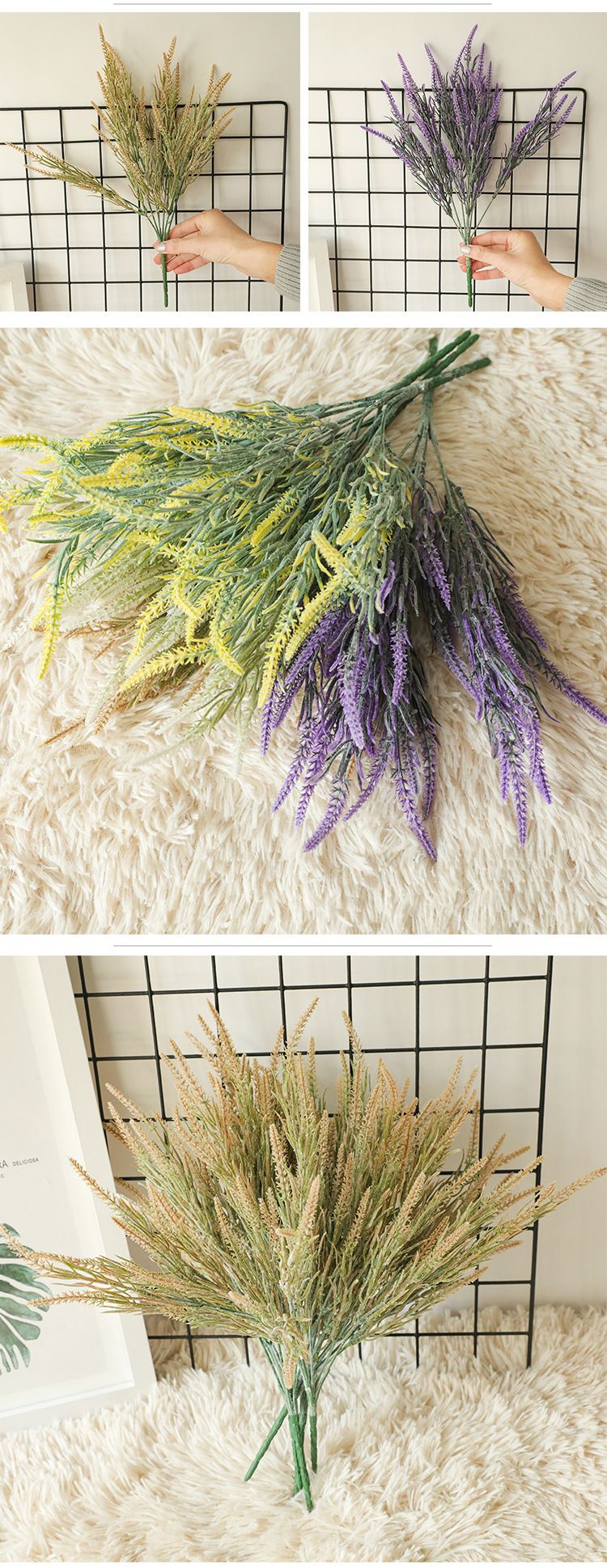 Decorative setaria artificial flower green plant wedding crafts_voghion.com