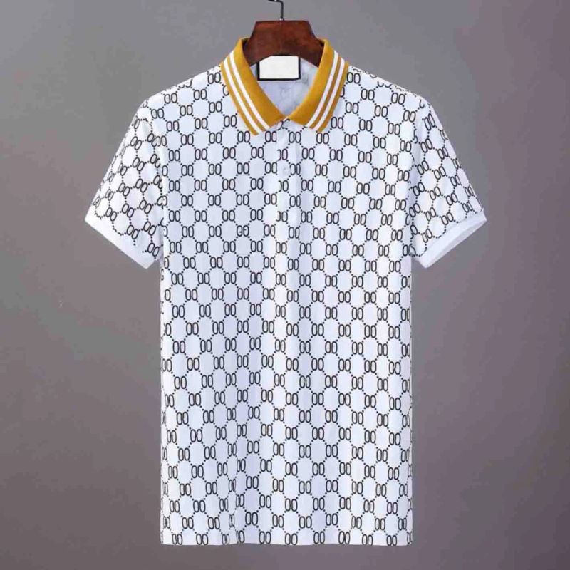 Męskie letnie swobodne koszulki bawełniane golfowe designerskie męskie polo z nadrukiem literowym modne polo_voghion.com