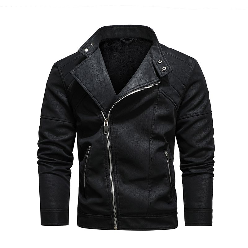 Giacca in pelle da uomo alla moda 2025, in pile invernale, calda, con cerniera, da motociclista, alla moda, nuova giacca da motociclista in PU, sottile soprabito_voghion.com