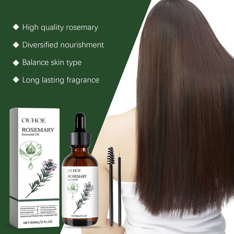 Huile essentielle de romarin, nourrissante pour le cuir chevelu Huile essentielle de soin adoucissante et moelleuse à l'essence de romarin_voghion.com