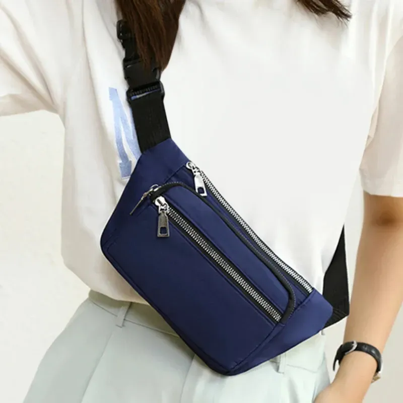 Marsupio in tessuto Oxford 2024 con cerniera, per sport, viaggi, ragazza, tasca per pancia, fianchi, sedere, moda, telefono, marsupio per donna_voghion.com