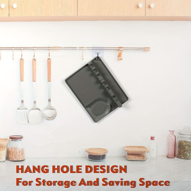 Supporto resistente al calore; casa multiplo in silicone con poggia fornello cucchiaio 1 pz superiore; utensili; utensile per per cucina cucchiaio pad poggia gocciolamento_voghion.com