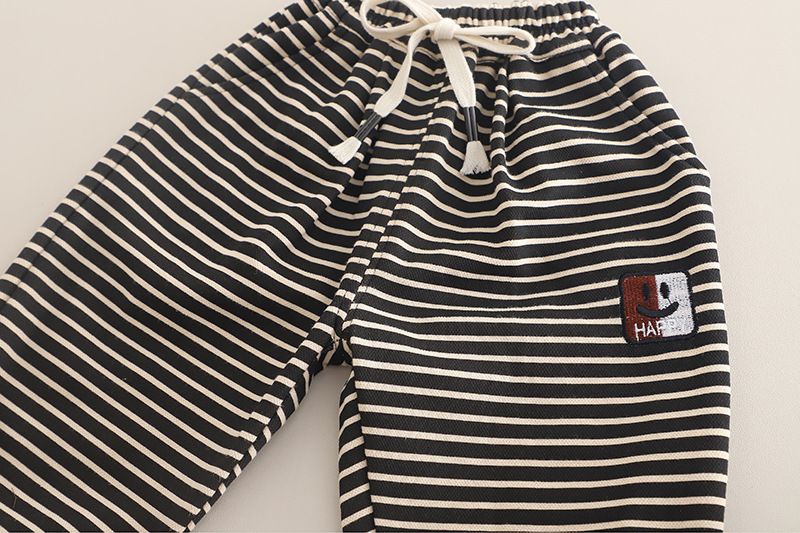 Completo con cappuccio e pantaloni a righe per cuccioli da bambino, elegante nuovo completo primaverile-autunnale in due pezzi per neonati e bambini piccoli_voghion.com