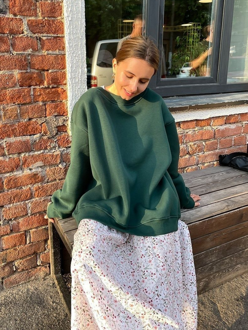 Robe femme col rond sweat à capuche ample femme_voghion.com