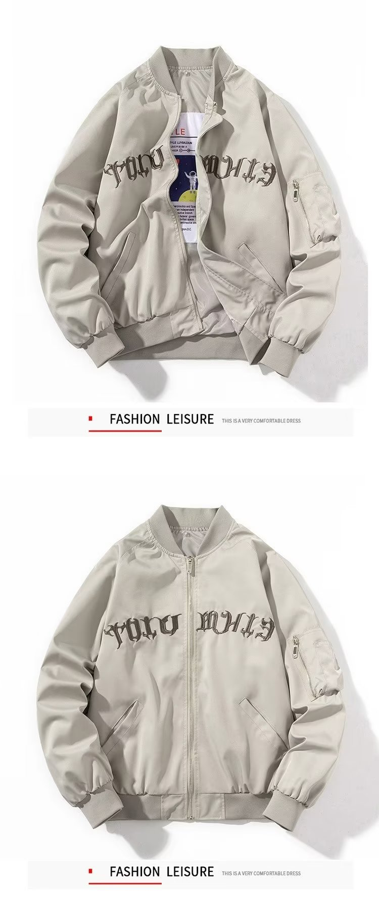 Man's clothing Hipster bomber Jacket Men's fashion embroidered cotton-padded baseball jacket Loose casual couple coat_voghion.com