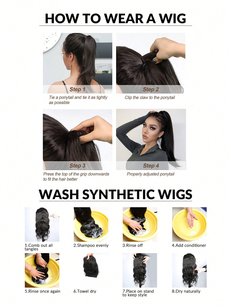 Artiglio per estensione coda di cavallo Clip per mascella riccia ondulata corta e spessa in coda di cavallo Capelli finti Parrucchino sintetico dall'aspetto morbido e naturale_voghion.com