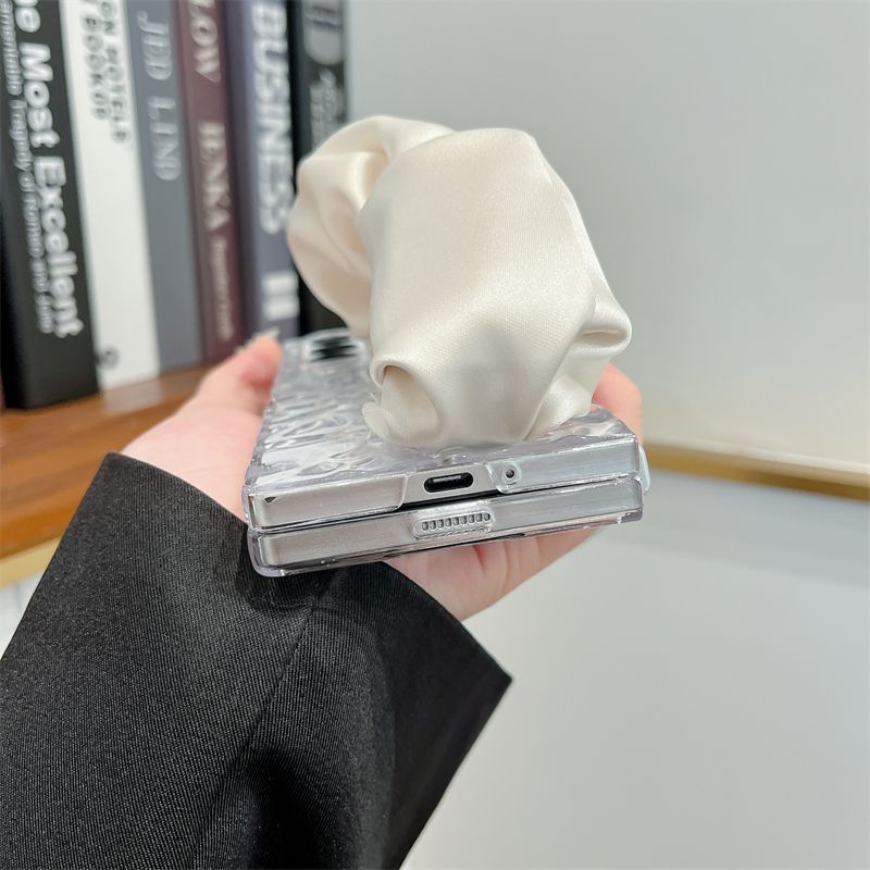 For Samsung Galaxy Z Fold 3 4 5 6 Luxury Cute Silk Wrist Phone Case Cover_voghion.com