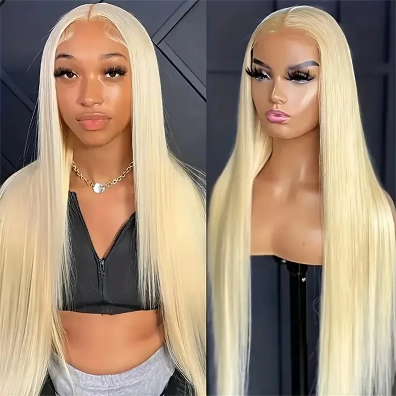 613 Lace Front Parykk med Ekte Hår HD Rett Honningblond 13x6 Lace Front Limfri Parykk Dame Cosplay_voghion.com
