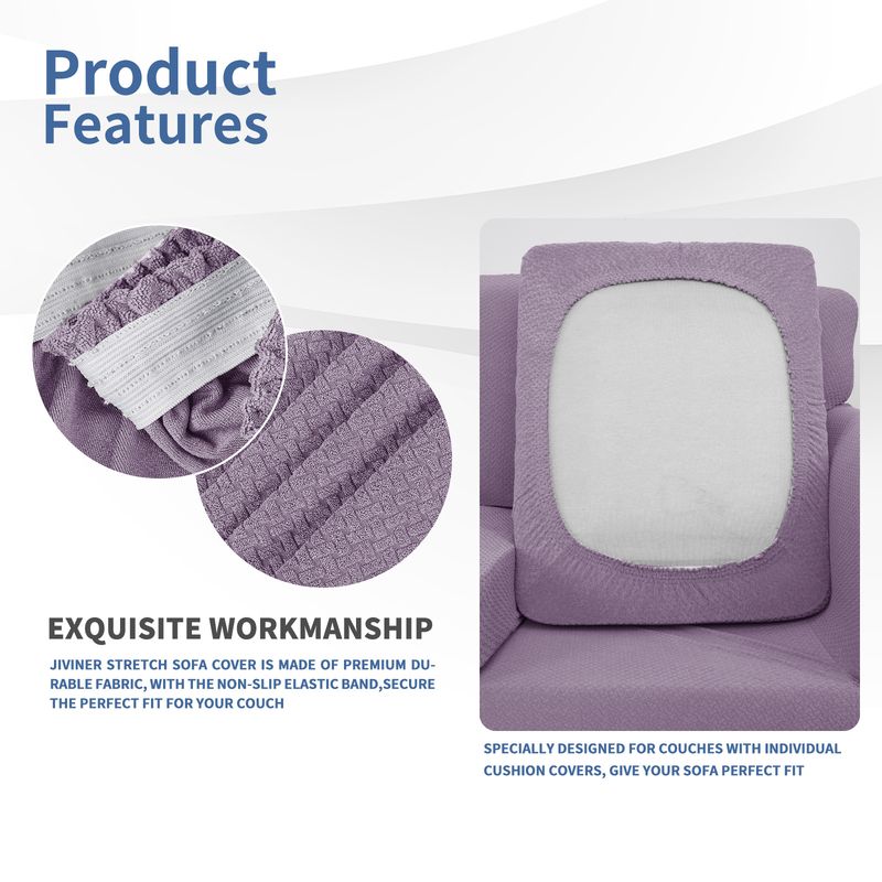 Copridivano elastico spesso jacquard con nodo lavorato a maglia tinta unita, cuscino indipendente, copridivano completo_voghion.com
