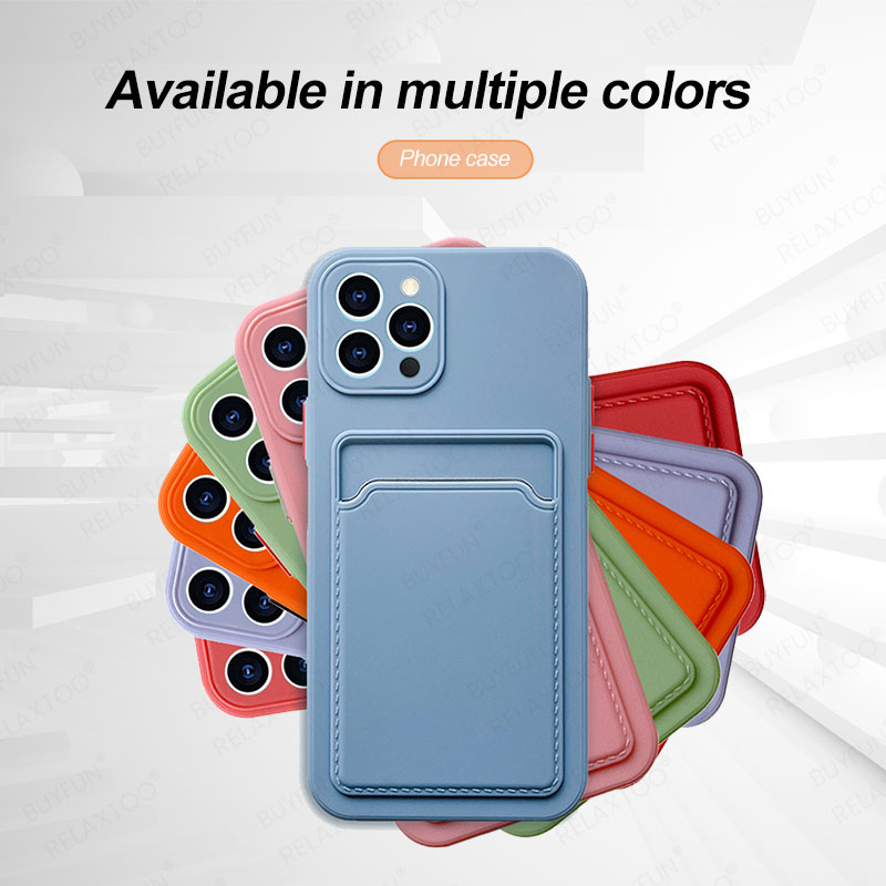 Luxus Card Holder Portemonnaie Case Fir iphone 12mini 12 pro max 11pro xr x xs max 8 7 plus se 2020 se2 12pro Liquid Silicone Cover_voghion.com