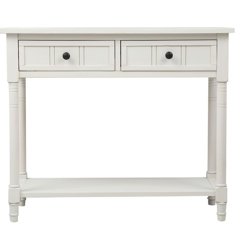 Daisy Series Console Table Traditional Design With Two Drawers And Bottom Shelf_voghion.com