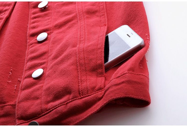 Ropa de mujer Chaleco vaquero multicolor Chaqueta corta ajustada sin mangas para mujer Cárdigan superior roto_voghion.com