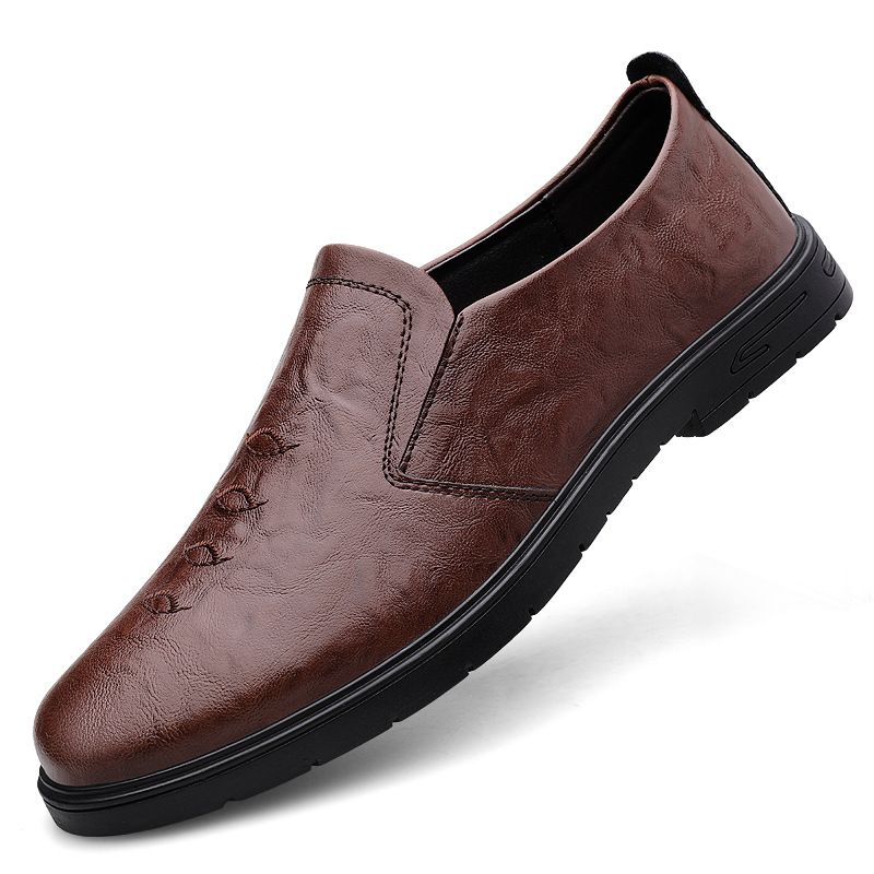 Lässige Lederschuhe für Herren, kleine Lederschuhe, Herrenschuhe, bequeme Schuhe, karierte Herrenschuhe_voghion.com