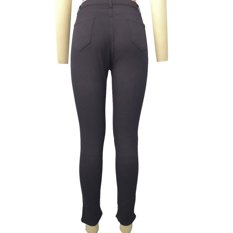 Plus Size Women's Fashion High Stretch Denim Small Leg Pants Women_voghion.com