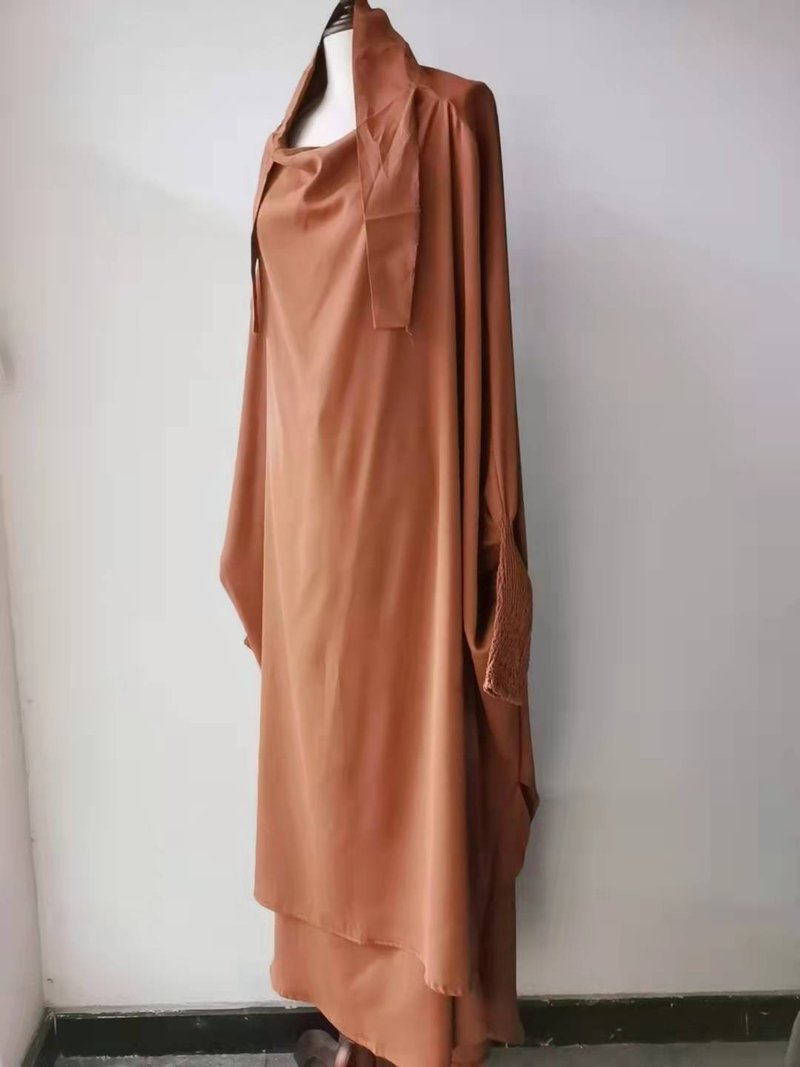 Women's solid color robe two-piece set_voghion.com