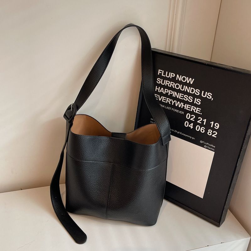 Borsa a tracolla singola con tracolla larga e secchiello semplice da donna, da ascella, 2025, nuova moda_voghion.com