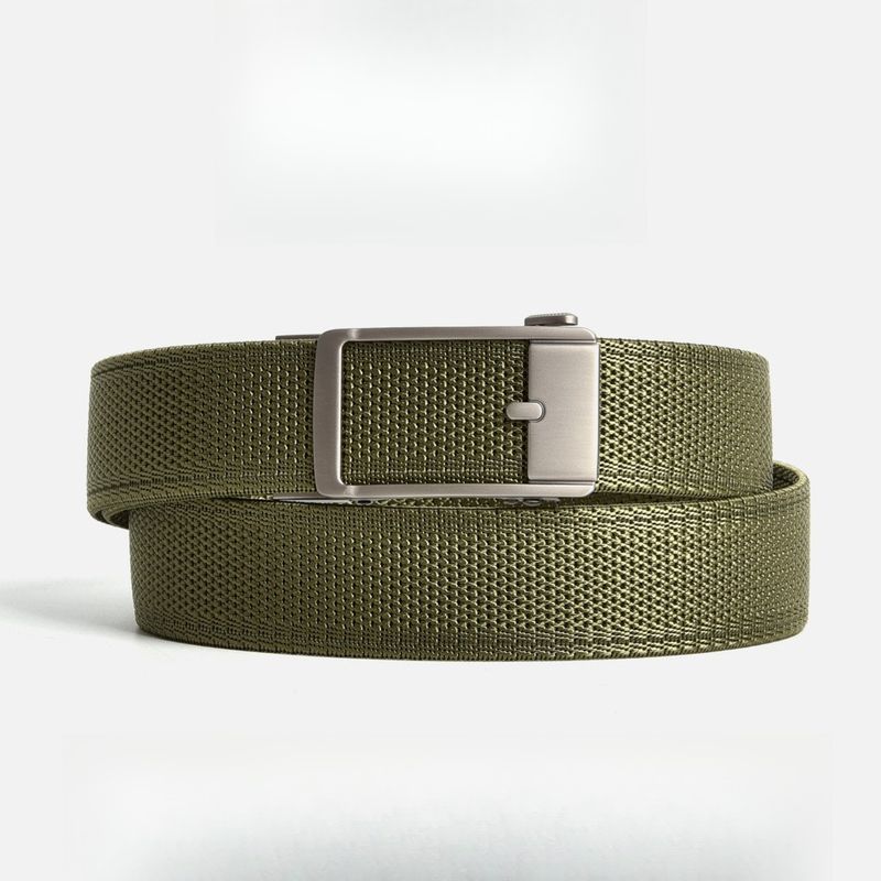 Herren-Gürtel aus nicht porösem Nylon-Canvas mit zahnloser Automatikschließe, gewebter Jeansgürtel, Freizeitgürtel, Businessgürtel, Studentengürtel_voghion.com