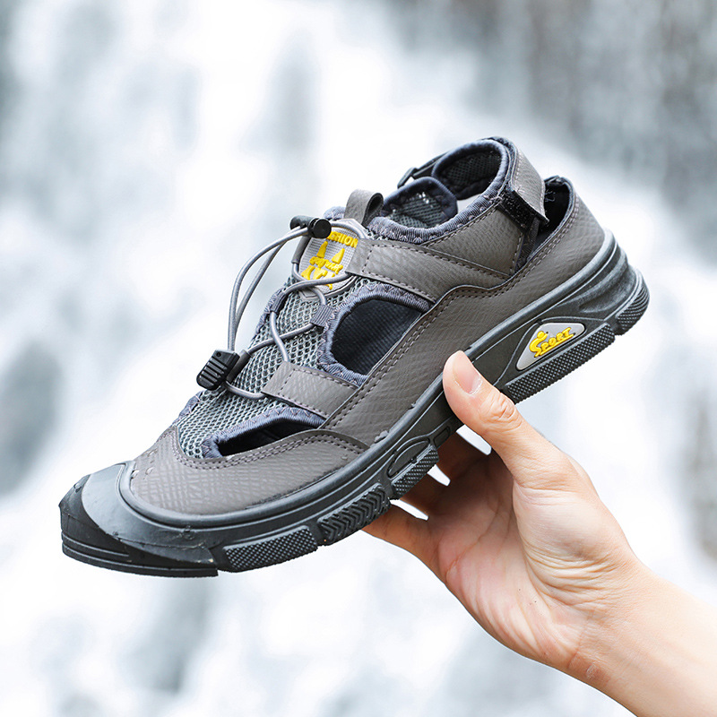 Große Sommersandalen, atmungsaktive Outdoor-Strandschuhe, coole und modische Mesh-Freizeitschuhe mit Perforation_voghion.com