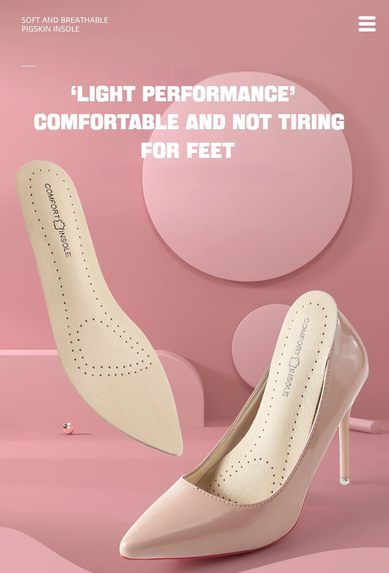 1 Paar Leder Damen Schuhe Einlegesohlen Weiche, rutschfeste Schuhpolster Komfort-Einlegesohle zur Unterstützung des Fußgewölbes zur Linderung von Plantarfasziitis an den Füßen_voghion.com