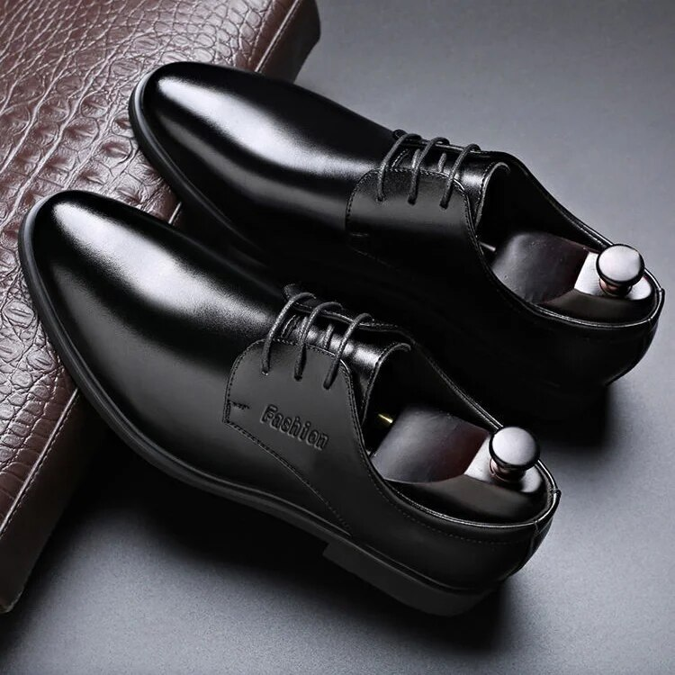 Wybrane nowe, eleganckie męskie buty biznesowe w stylu brytyjskim, z podwyższeniem, na co dzień, skórzane, modne, proste, wszechstronne buty ze szpicem_voghion.com