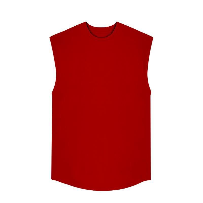 „Ärmelloses Herren-T-Shirt für den Sommer, Rundhalsausschnitt, lockere Passform, lässiges Oberteil für Fitnessstudio und Streetwear (Weiß, Schwarz, Marineblau, Armeegrün, Grau)“_voghion.com