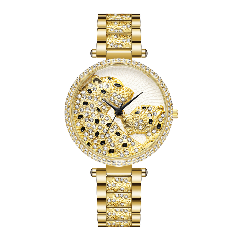MISS FOX Moud Personaliséiert Diamanten Inlaid Damen Exquisite Leopardmuster Zifferblat Quartz Auer_voghion.com