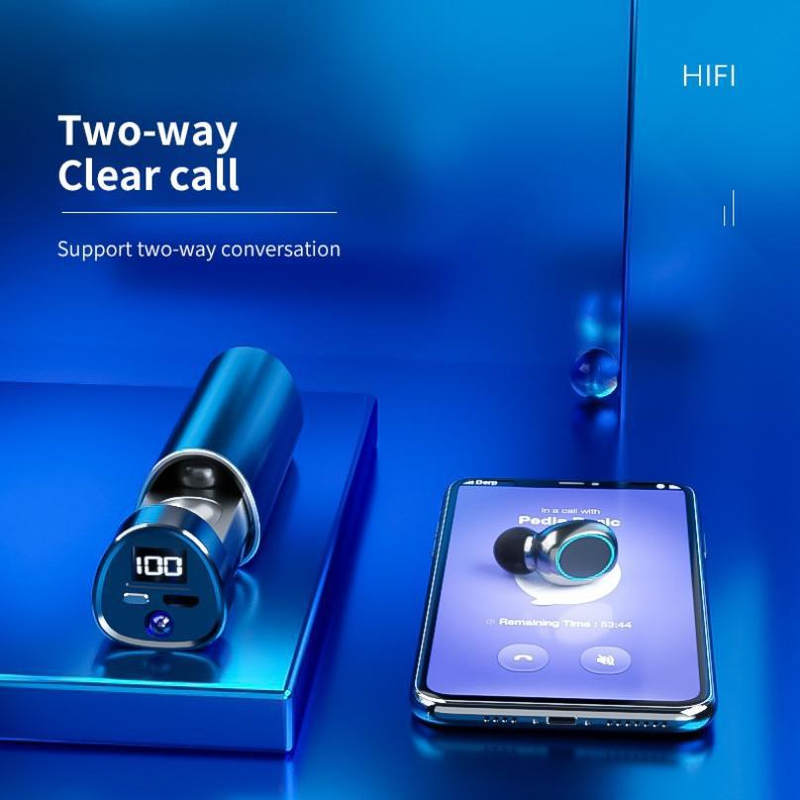 New Private Model N21 Wireless Cylinder Mini Sports In-Ear Bluetooth Earphones TWS LED Display_voghion.com