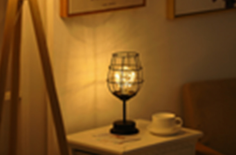 Nordic fier decorativ decor interior design pahar de vin roșu lampă din sârmă de cupru lumină de noapte de Crăciun_voghion.com