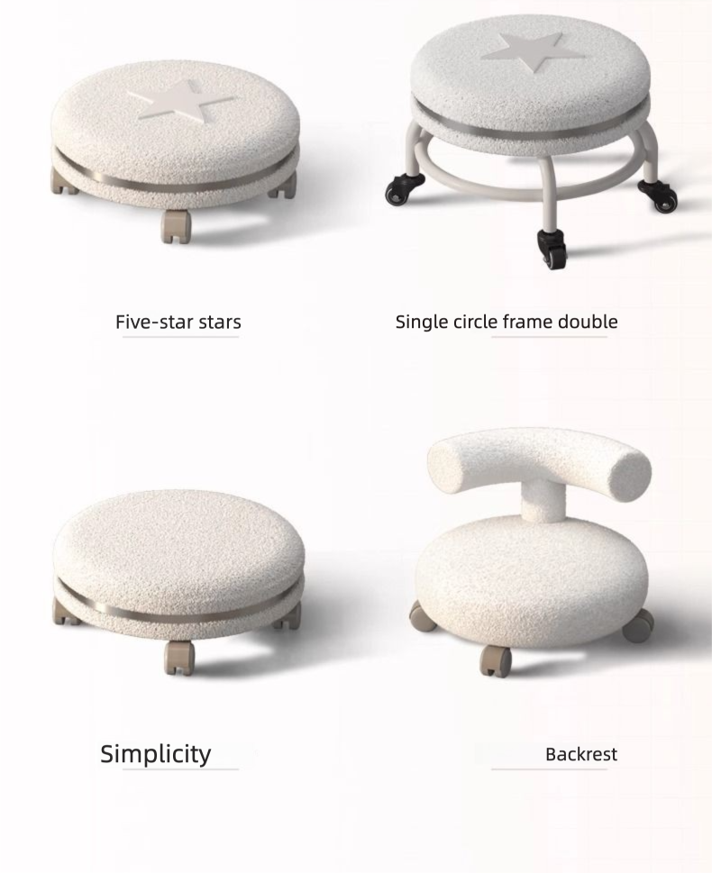 Household Swivel Low Grouting And Manicure, Universal Wheel Small For Kids, Baby Walking, Rotating Lamb Wool Shoe_voghion.com