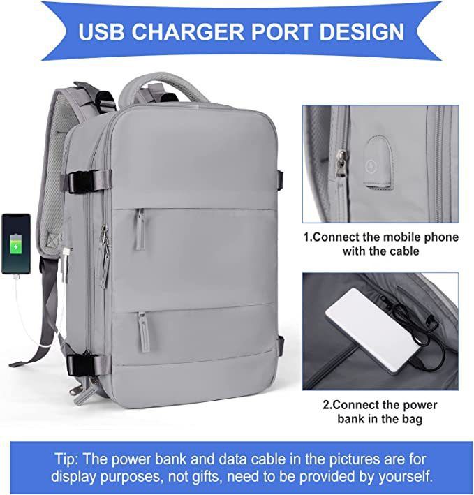 Large capacity men's and women's travel and leisure backpack 15.6 inch computer backpack USB independent shoe compartment waterproof_voghion.com