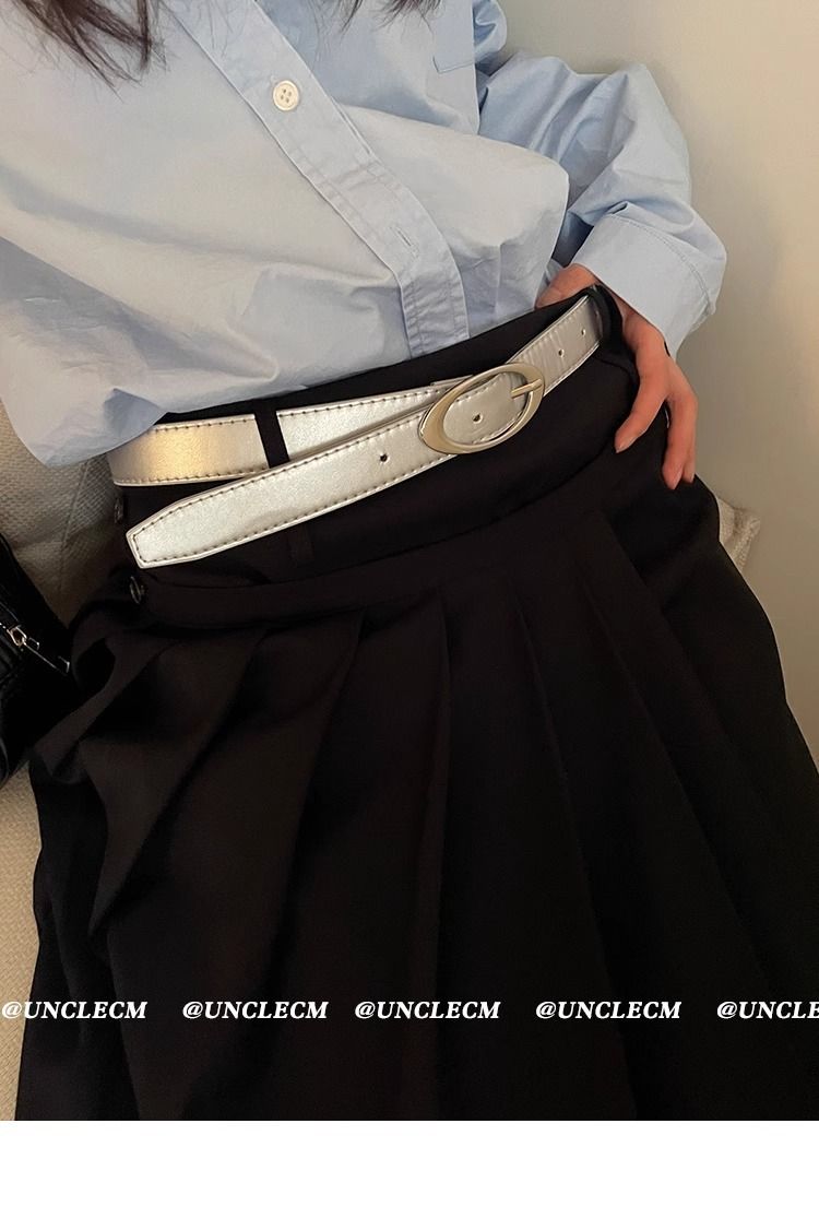 Neuer heiß verkaufter Nischengürtel für Damen im Frühling, vielseitiger dekorativer Gürtel, unregelmäßig oval, einfacher koreanischer Stil_voghion.com