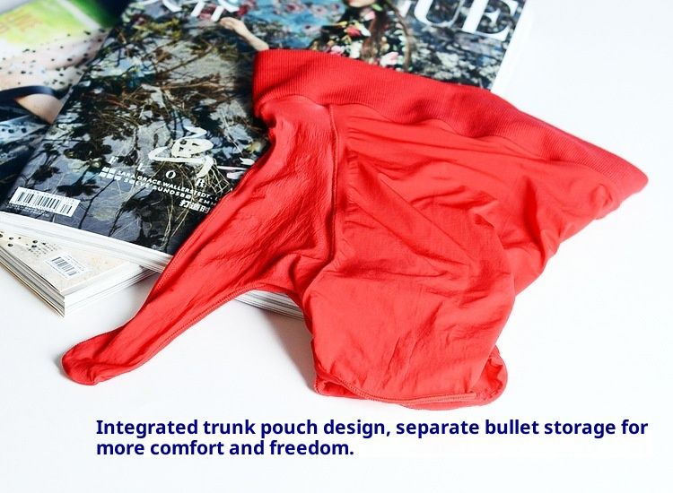 LuvBox Qinghe Intimo da uomo a forma di U, calze lucide, pantaloncini, set JJ trasparente ultra sottile, boxer separati_voghion.com