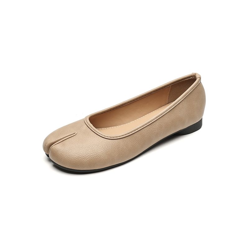 Pig's Trotters Split-toed Shoes Women's Shallow Mouth One-pedal Flat-soled Horseshoe Beanie Shoes Ballet Shoes_voghion.com