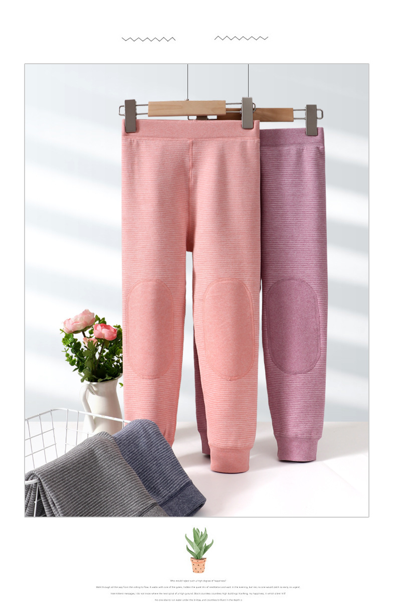 Children's Thermal Pants Double-sided Fleece Autumn And Winter Thick Long Johns For Boys And Girls Interlock Pants With Thread Inside_voghion.com