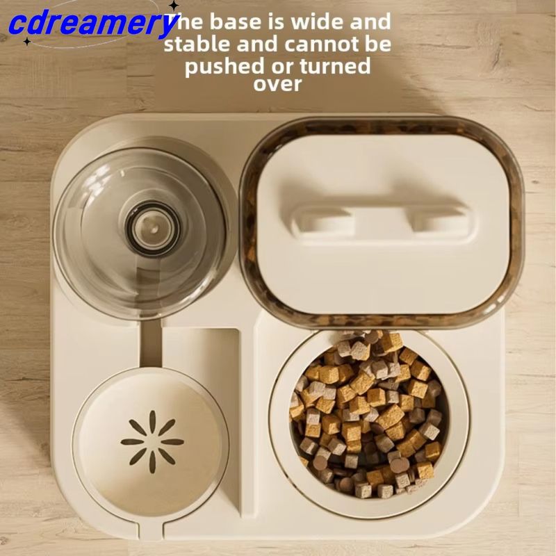 Kattenvoerbak, Automatische voerbak, Automatische scheiding van droog en nat, Automatische waterafgifte voor hondenvoer, Grote capaciteit voor dierenvoer_voghion.com