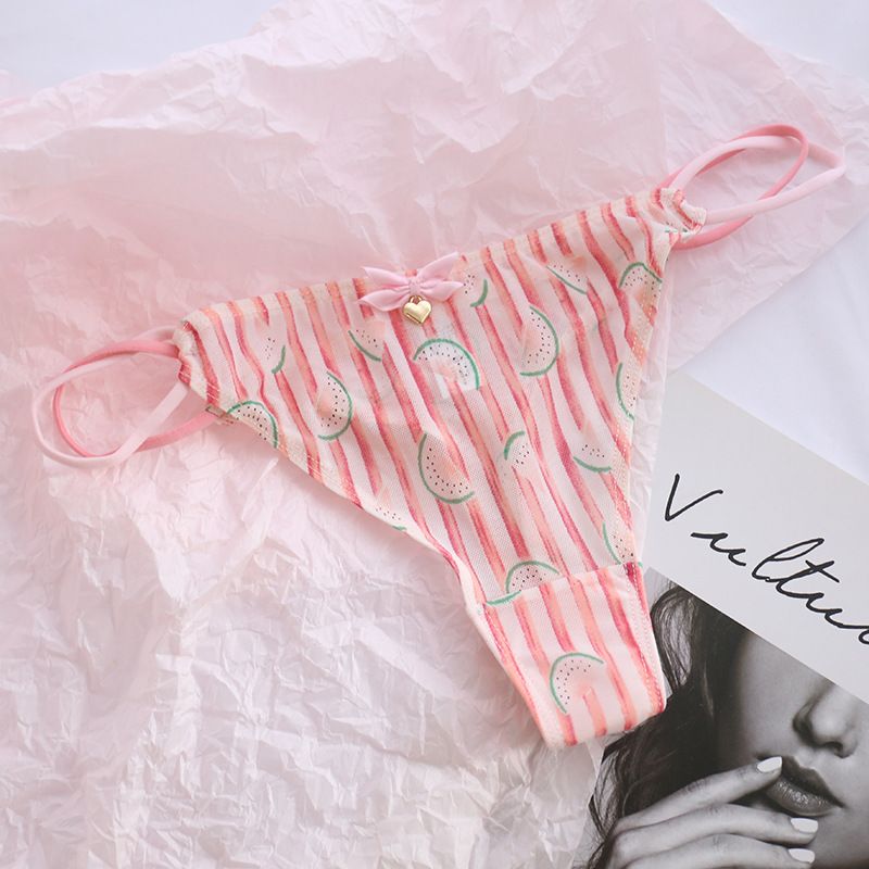 2025d Thong Women's Pure Desire Sexy Hot Peach Buttocks Transparent Thin Strap One-Piece Fun T-Pants_voghion.com