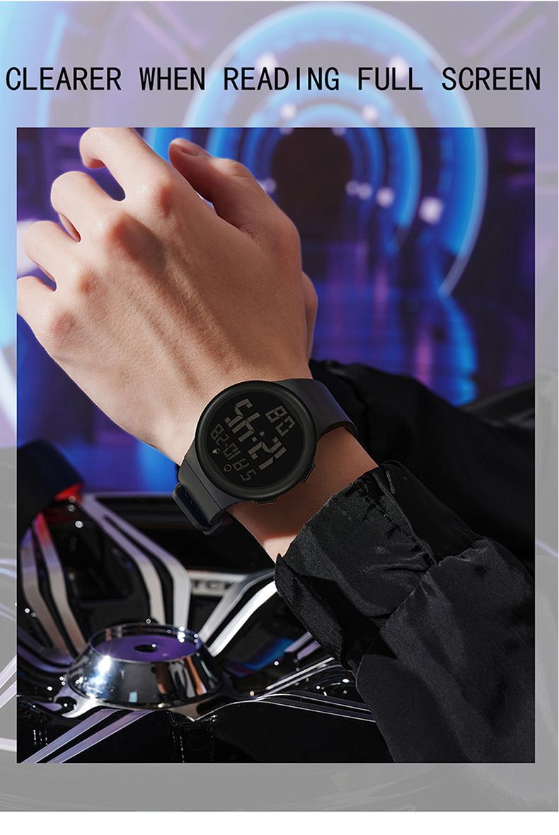 Digital Sports Watch For Men – 50M Waterproof, LED Backlight, Day & Date Display – Lightweight TPU Strap Student Watch Sports Watch_voghion.com