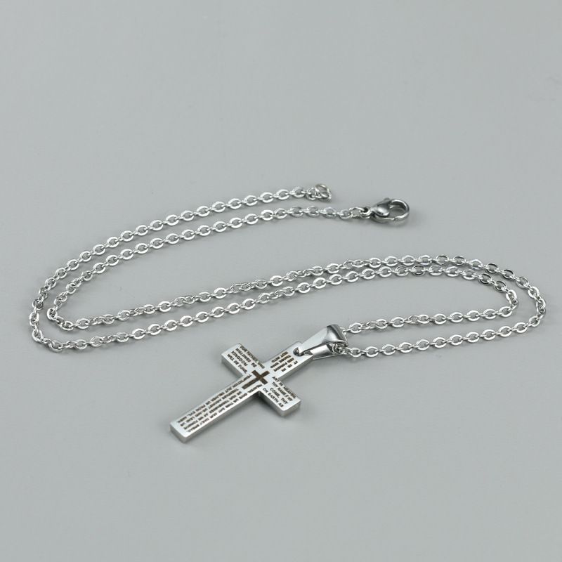 Collana con ciondolo a croce in acciaio inossidabile per uomo, accessori per gioielli_voghion.com