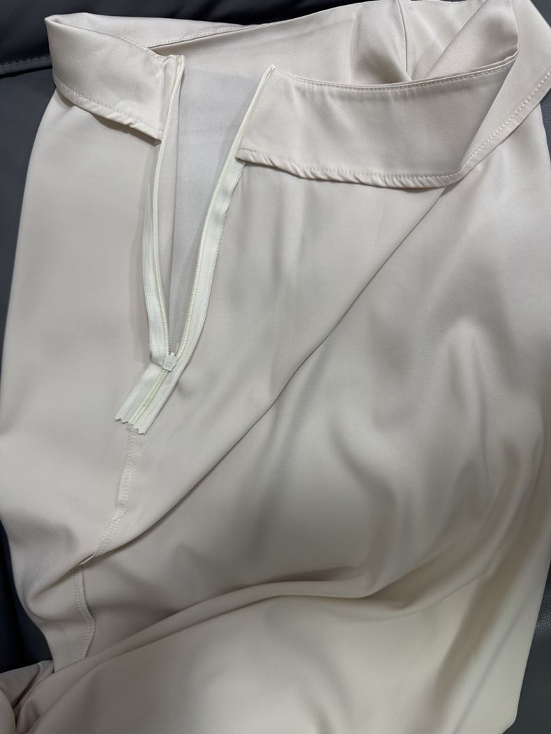 Elegante satijnen maxi-rok - vloeiende A-lijn lange rok met gladde polyesterstof, lichtblauw/leiblauw/marineblauw, XS/S/M/L/XL_voghion.com