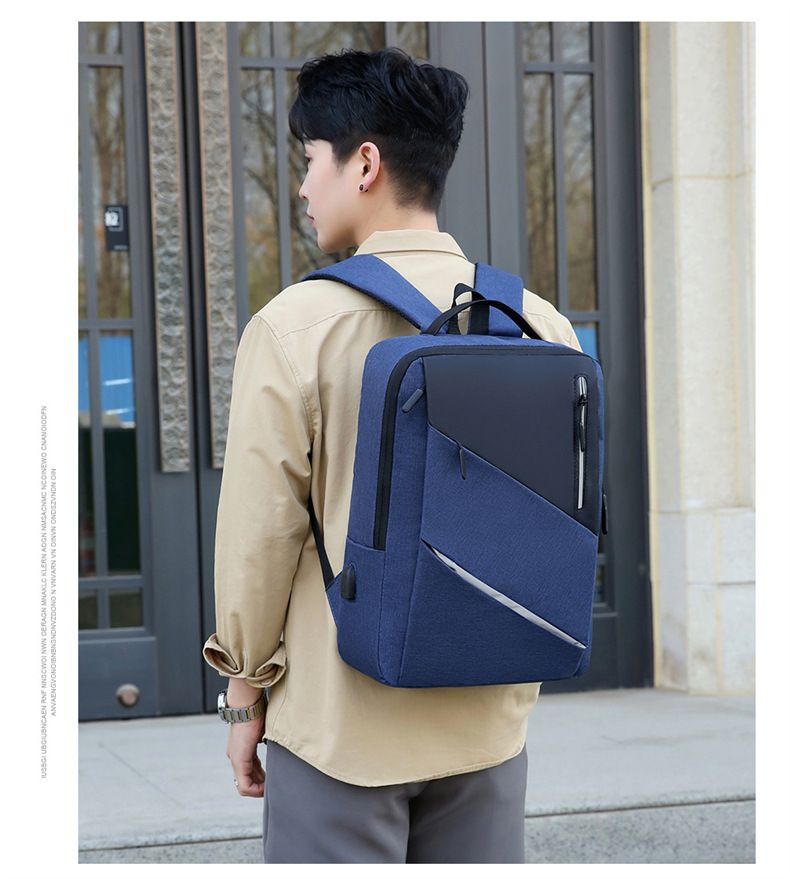 Zaino da uomo Borsa per computer da lavoro Borsa per studenti alla moda con ricarica USB Zaino da scuola_voghion.com