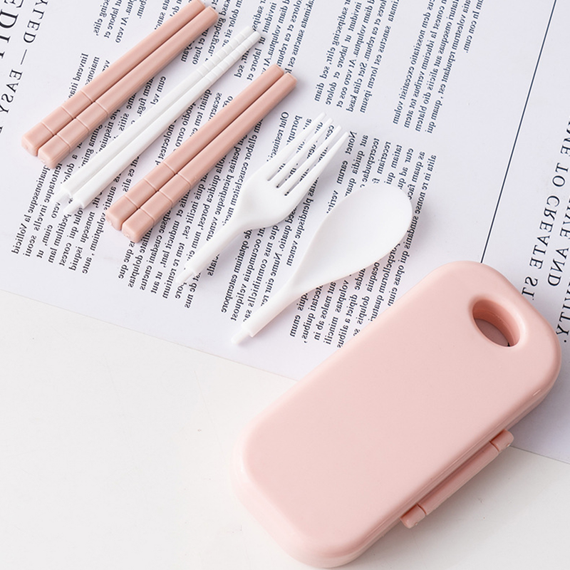 Conjunto de talheres criativo reutilizável PP portátil conjunto de talheres para estudantes ao ar livre_voghion.com