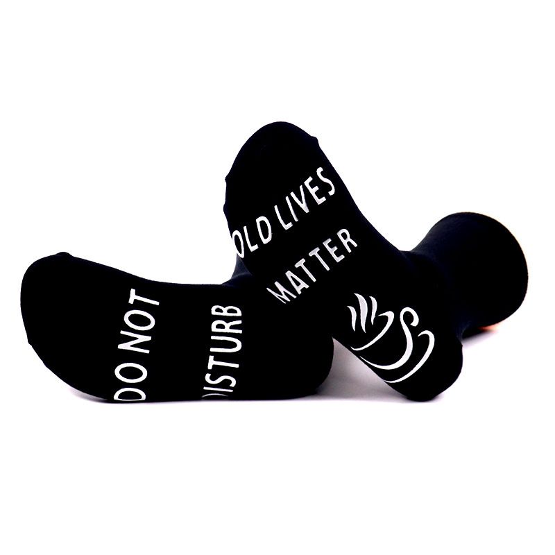 Calzini tubolari in cotone, calzini creativi, lettere suola, calzini adesivi antiscivolo, calzini casual_voghion.com