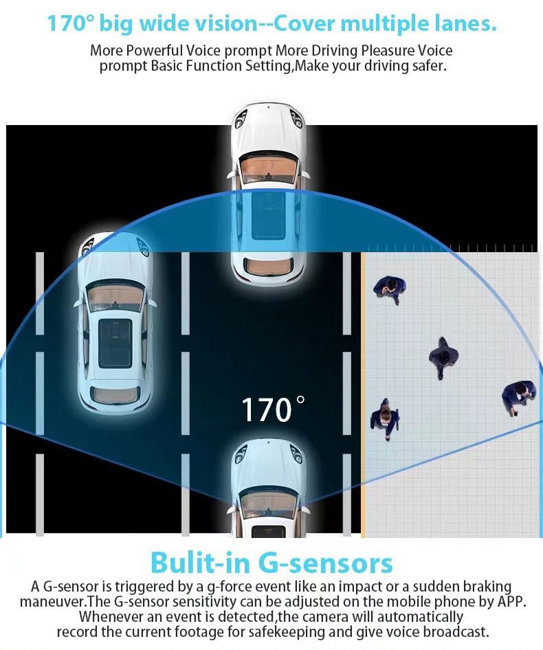 Grabadora de conducción transfronteriza, máquina de lápiz labial con visión nocturna HD, WiFi inalámbrico, lente única sin pantalla, pegamento 3m, Dash Cam_voghion.com