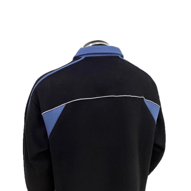 American Style Color Block Polo Sweatshirt Jacket Trendy Brand High-End Cleanfit Raglan Sleeve Racing Suit For Men_voghion.com