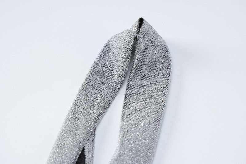 Sexy Nightclub Style New Women's Solid Color Shiny Silk Reflective Open Back Lace up Waist Hanging Neck Strap Wrapping_voghion.com