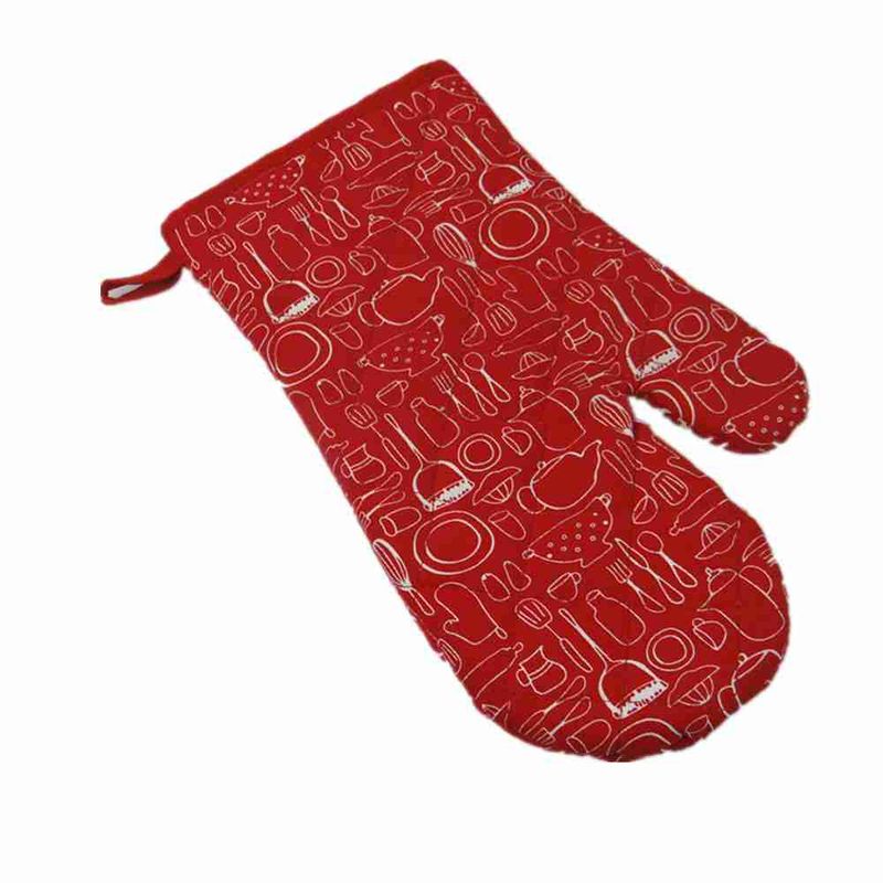 2 Stück Anti-Hitze-Baumwoll-Mehrzweck-Küchenhelfer, schwarz/rot, Mikrowellenhandschuh-Isolierkissen_voghion.com