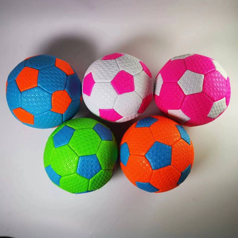Vibrant 2-Size Stitched Soccer Ball For Kids – Color Recognition & Tactile Training Toy With Textured Surface (Blue, Pink, White, Green, Orange)_voghion.com
