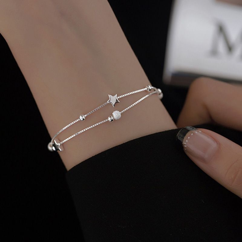 Double Layered Star Bracelet For Women's Summer 2024 New Minimalist Forest Best Friend Jewelry, Niche Design, Cool Style_voghion.com