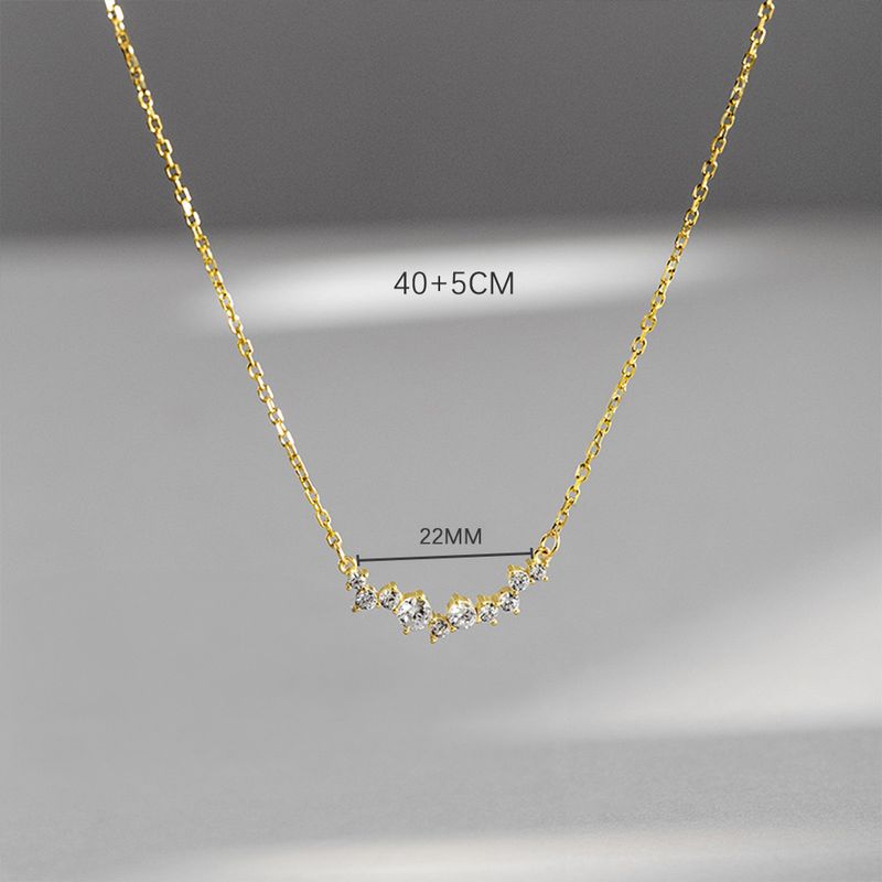 Färdigt lager AIDE Arc Chocker Halsband Plata String Sier Kvinnor Brilliant Smile Bar Cubic Zirconia Hänge Julfest Fint_voghion.com